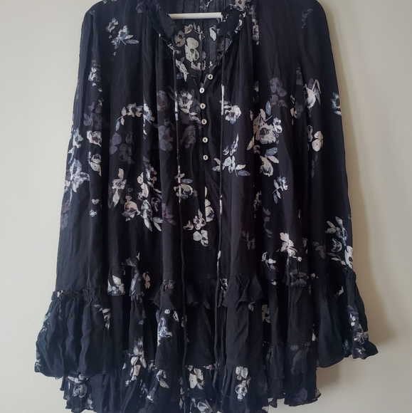 Free People Black Clover Field Printed Tunic - Picture 3 of 8